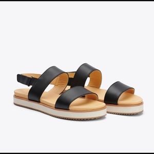 Nisolo Women Go-To Platform Sandals - Size 7 - Black Leather